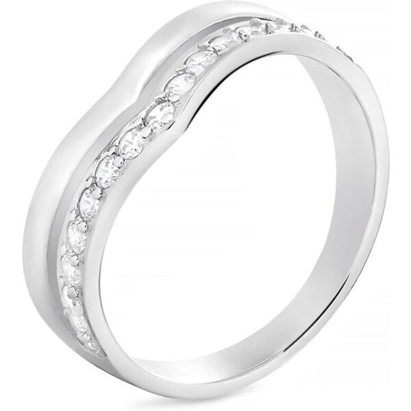 stroili anello fascia silver shine argento rodiato cubic zirconia collezione: silver shine - misura 56 bianco