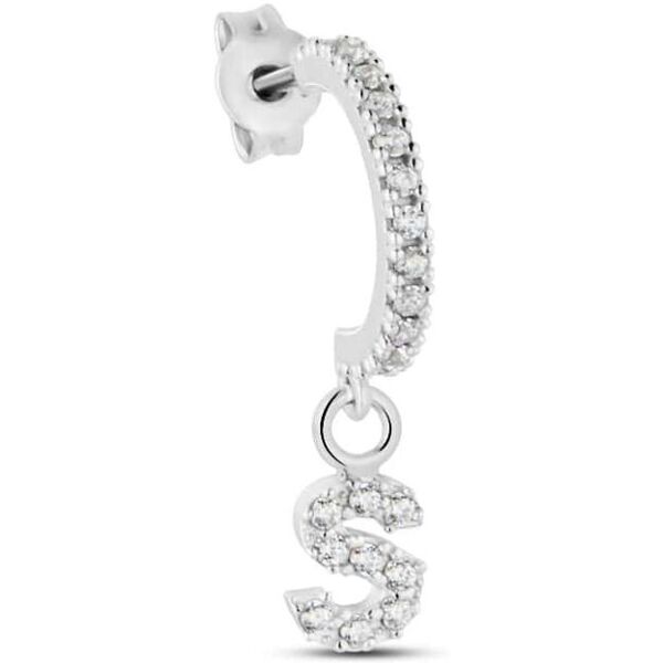 stroili mono orecchino a cerchio silver moments argento rodiato cubic zirconia collezione: silver moments bianco