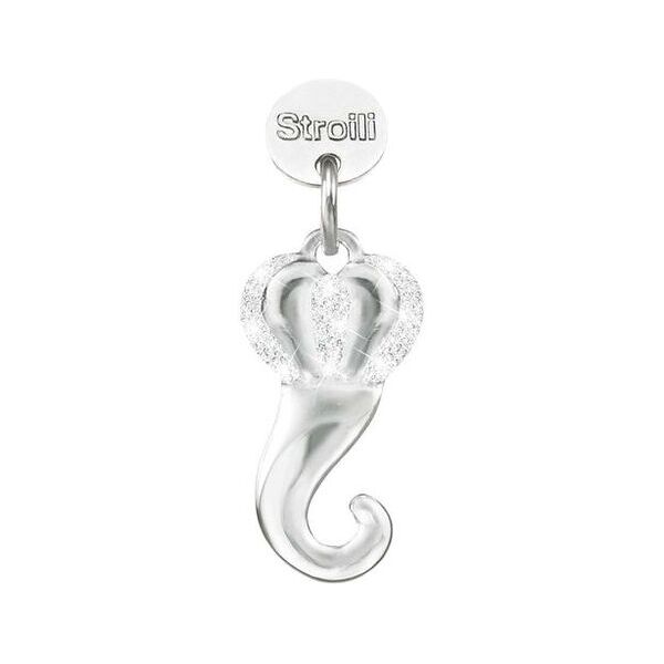 stroili charm in argento rodiato e glitter collezione: love beats bianco