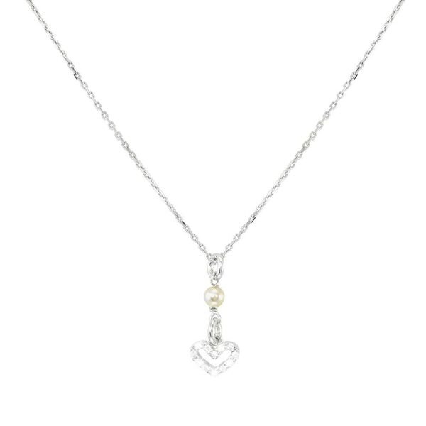 stroili girocollo in argento rodiato: zirconi e perle collezione: silver pearls bianco