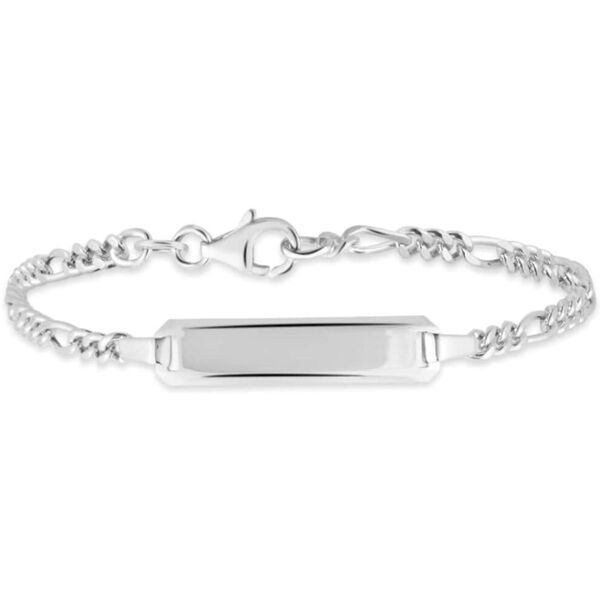 stroili bracciale con targhetta silver baby argento rodiato collezione: silver baby bianco