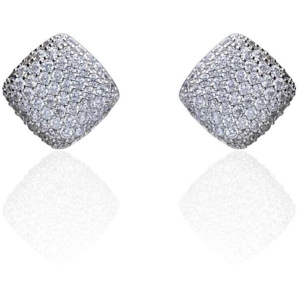 stroili orecchini lobo silver shine argento rodiato cubic zirconia collezione: silver shine bianco