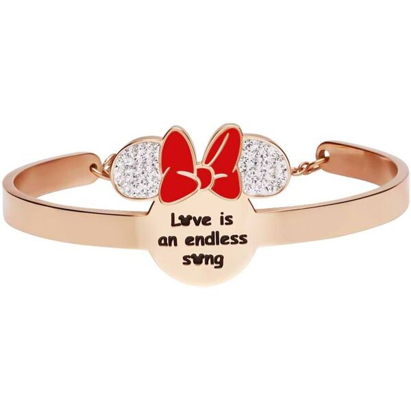 stroili bangle lady message acciaio rosato disney e cristalli collezione: lady message rosa