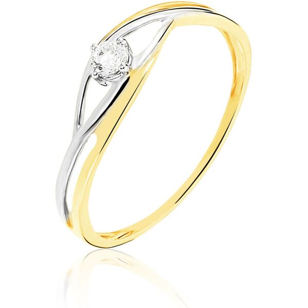 stroili anello solitario claire oro bicolore cubic zirconia collezione: claire - misura 54 bicolore