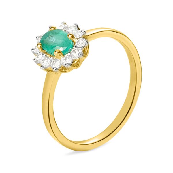 stroili anello solitario charlotte oro giallo smeraldo diamante collezione: charlotte - misura 54 oro giallo