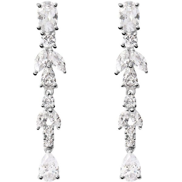 stroili orecchini pendenti silver elegance argento rodiato cubic zirconia collezione: silver elegance bianco