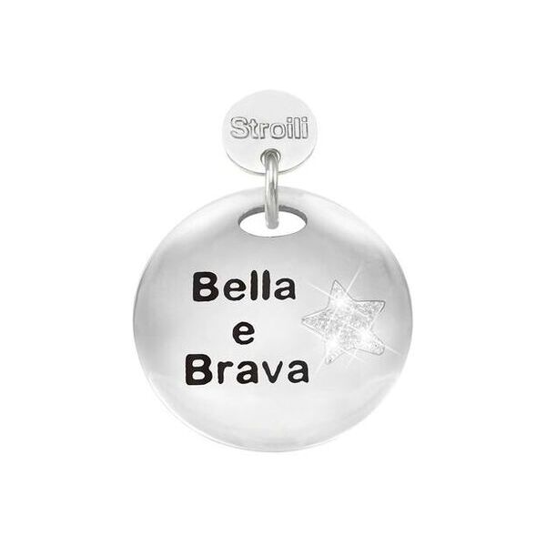 stroili charm in argento rodiato e glitter collezione: love beats bianco