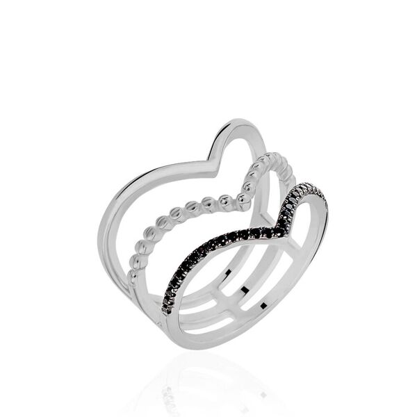 stroili anello silver shine argento rodiato cubic zirconia collezione: silver shine - misura 54 bianco