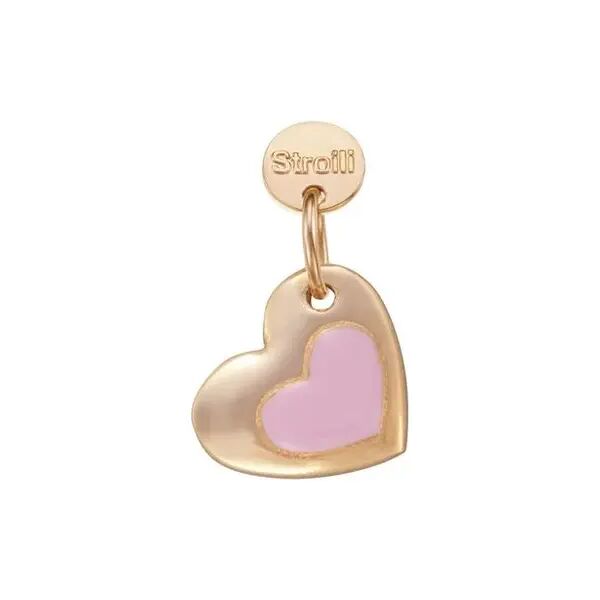 stroili due cuori un'anima charm in argento rosato e smalto collezione: love beats rosa