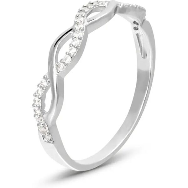 stroili anello fantasia silver elegance argento rodiato cubic zirconia collezione: silver elegance - misura 54 bianco