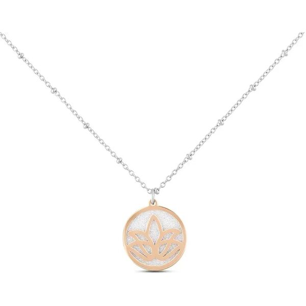 stroili collana lady shine acciaio fiore di loto collezione: lady shine argentato