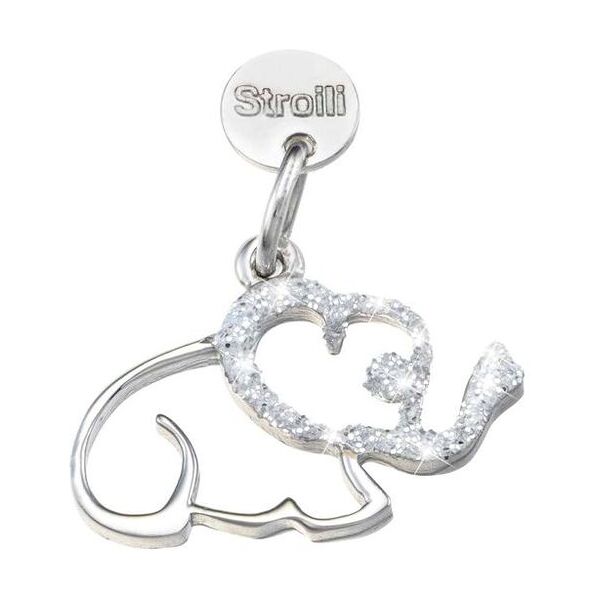 stroili charm in argento rodiato e glitter collezione: love beats bianco