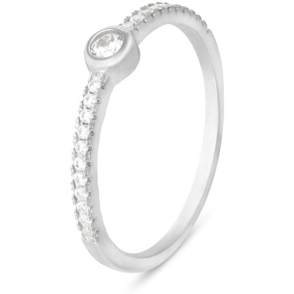 stroili anello solitario silver elegance argento rodiato cubic zirconia collezione: silver elegance - misura 48 bianco