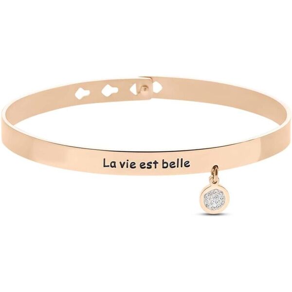 stroili bangle lady message acciaio rosa cristallo collezione: lady message rosa