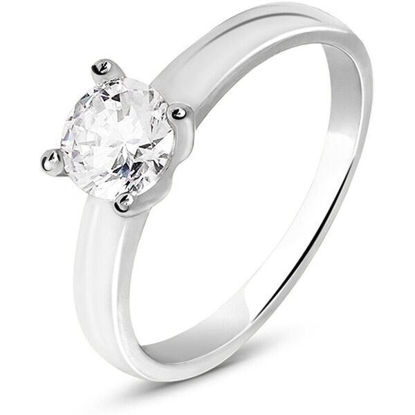 stroili anello solitario silver elegance argento rodiato cubic zirconia collezione: silver elegance - misura 51 bianco