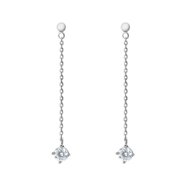 stroili orecchini pendenti punto luce silver elegance argento rodiato cubic zirconia collezione: silver elegance bianco