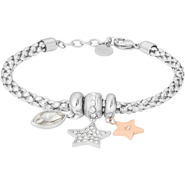 stroili bracciale lady chic acciaio bicolore bianco / rosa cristallo collezione: lady chic bicolore bianco / rosa