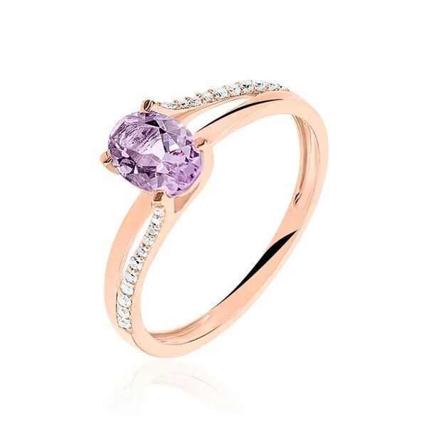 stroili anello amélie oro rosa ametista cubic zirconia collezione: amélie - misura 58 oro rosa