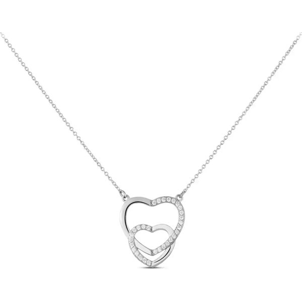 stroili girocollo cuori in argento 925 e zirconi collezione: silver shine