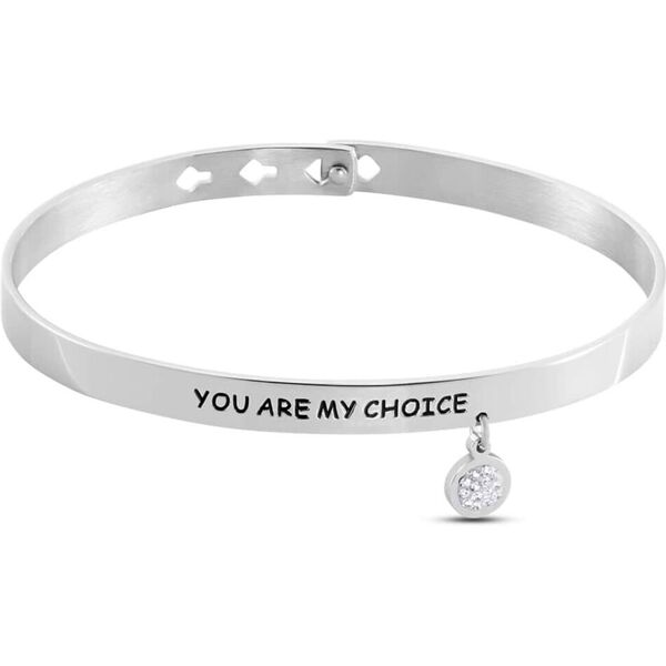 stroili bangle lady message acciaio love e cristalli collezione: lady message argentato