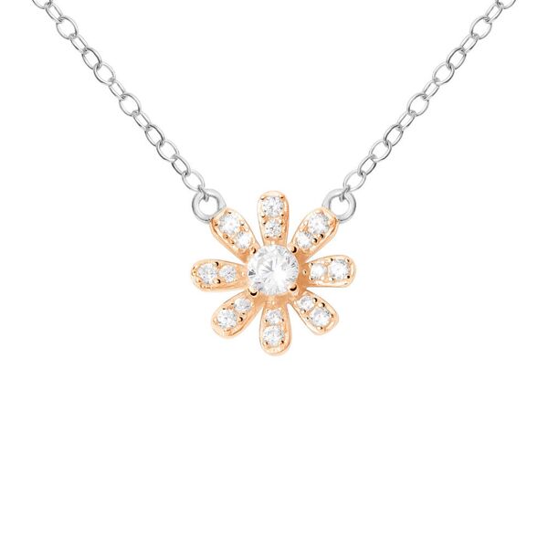 stroili collana silver moments argento bicolore bianco / rosa cubic zirconia collezione: silver moments bicolore bianco / rosa