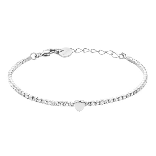 stroili bracciale tennis romantic shine metallo cristallo collezione: romantic shine bianco