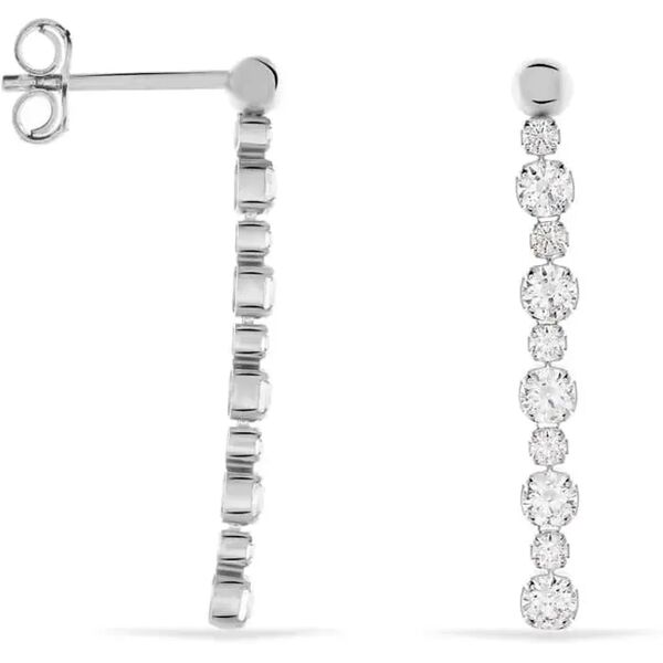 stroili orecchini pendenti tennis silver elegance argento rodiato cubic zirconia collezione: silver elegance bianco