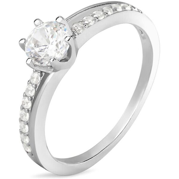 stroili anello solitario silver elegance argento rodiato cubic zirconia collezione: silver elegance - misura 59 bianco