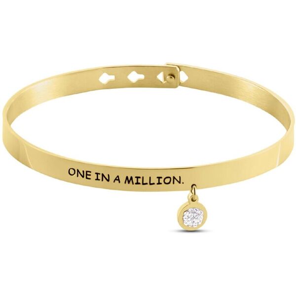 stroili bangle lady message acciaio dorato cristallo collezione: lady message giallo