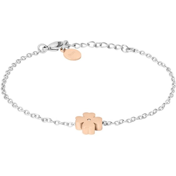 stroili bracciale lady chic acciaio bicolore bianco / rosa cristallo collezione: lady chic bicolore bianco / rosa