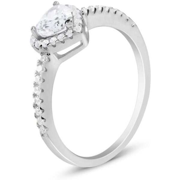 stroili anello solitario silver elegance argento rodiato cubic zirconia collezione: silver elegance - misura 55 bianco