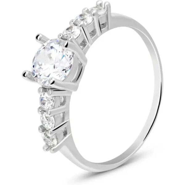 stroili anello solitario silver elegance argento rodiato cubic zirconia collezione: silver elegance - misura 56 bianco