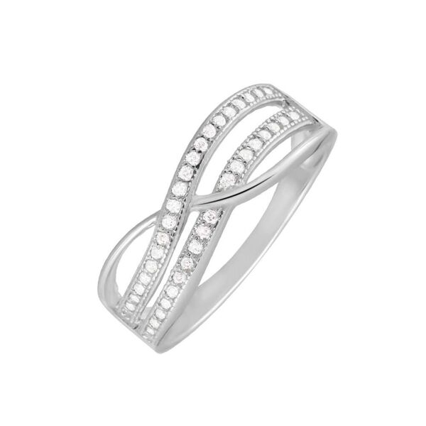 stroili anello fantasia silver shine argento rodiato cubic zirconia collezione: silver shine - misura 48 bianco