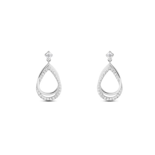 stroili orecchini lobo silver shine argento rodiato cubic zirconia collezione: silver shine bianco