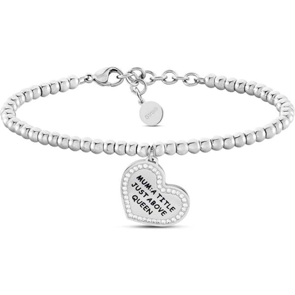 stroili bracciale lady message acciaio cristallo collezione: lady message bianco