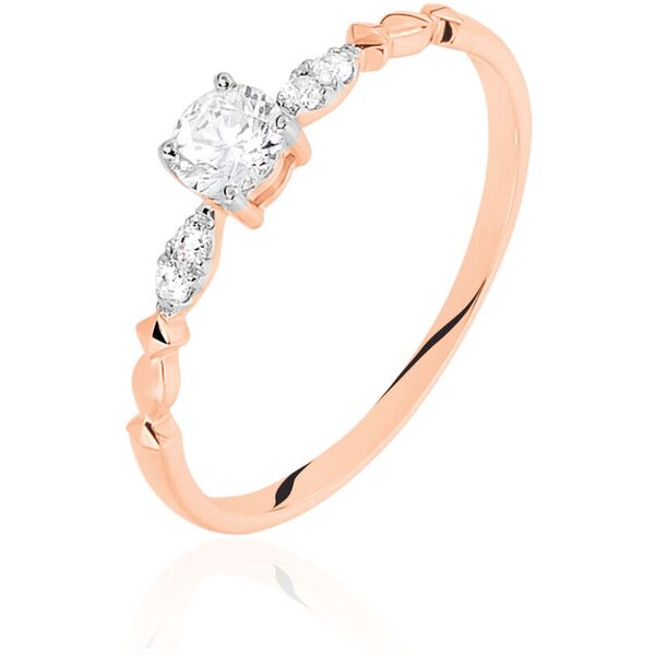 stroili anello solitario claire oro rosa cubic zirconia collezione: claire - misura 54 oro rosa