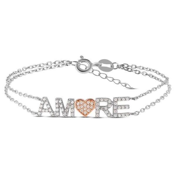 stroili bracciale silver moments argento bicolore bianco / rosa cubic zirconia collezione: silver moments bicolore bianco / rosa