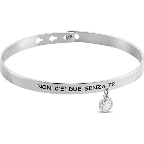 stroili bangle lady message acciaio cristallo collezione: lady message bianco