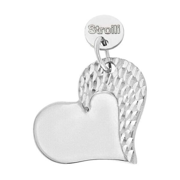 stroili charm in argento rodiato diamantato collezione: love beats bianco