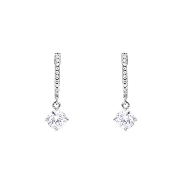 stroili orecchini lobo silver elegance argento rodiato cubic zirconia collezione: silver elegance bianco