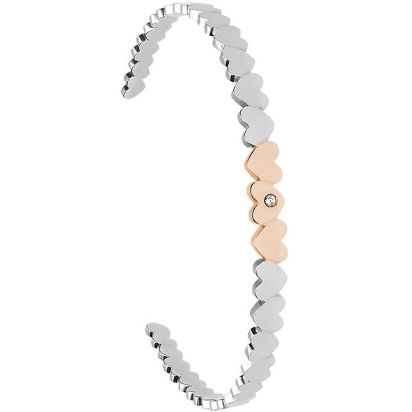 stroili bangle lady chic acciaio bicolore bianco / rosa cristallo collezione: lady chic bicolore bianco / rosa