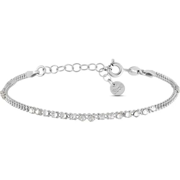 stroili bracciale silver elegance argento rodiato cubic zirconia collezione: silver elegance bianco