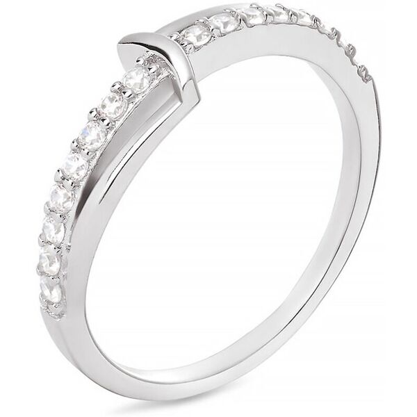 stroili anello fantasia silver shine argento rodiato cubic zirconia collezione: silver shine - misura 52 bianco