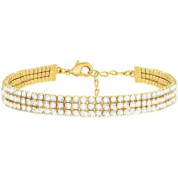 stroili bracciale tennis romantic shine metallo dorato cristallo collezione: romantic shine giallo