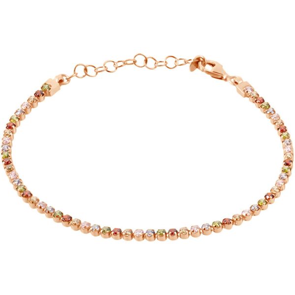 stroili bracciale tennis silver rainbow argento rosa cubic zirconia collezione: silver rainbow rosa