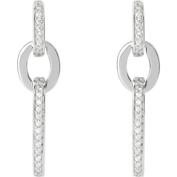 stroili orecchini pendenti silver shine argento rodiato cubic zirconia collezione: silver shine bianco