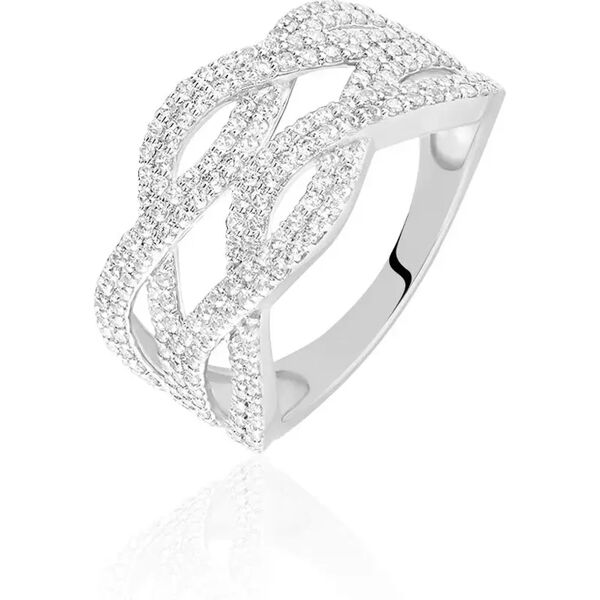 stroili anello silver shine argento rodiato cubic zirconia collezione: silver shine - misura 54 bianco