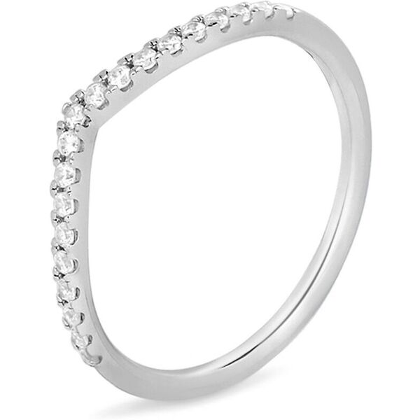 stroili anello fantasia silver shine argento rodiato cubic zirconia collezione: silver shine - misura 52 bianco