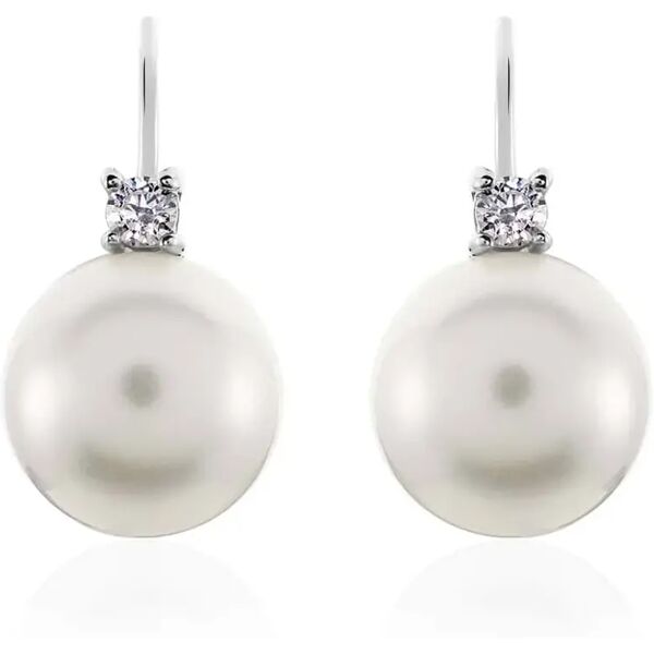 stroili orecchini pendenti silver pearls argento rodiato perla sintentica cubic zirconia collezione: silver pearls bianco