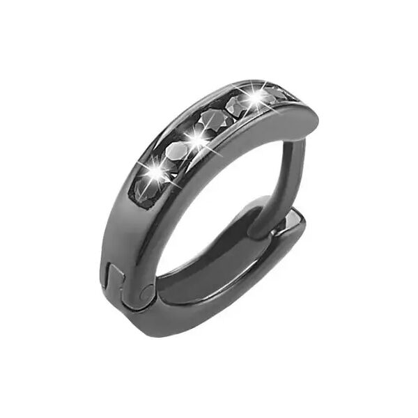 stroili mono orecchino a cerchio gentleman argento nero cubic zirconia collezione: gentleman